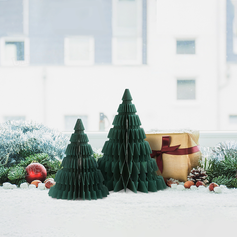 Honeycomb paper tree ornaments Furniture Dark Green-01.png